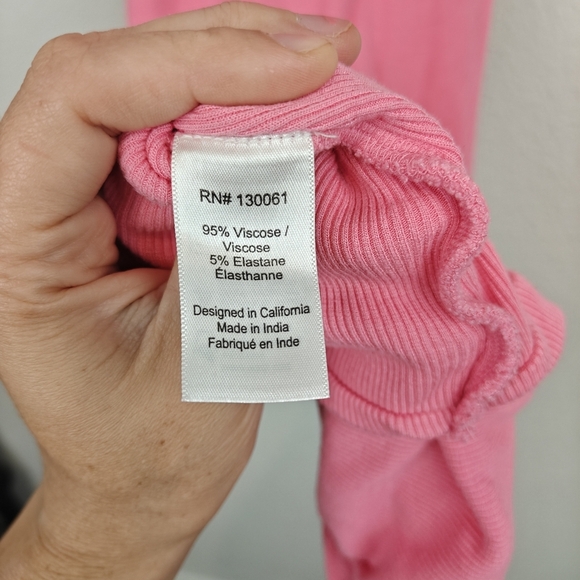 L*SPACE NWOT Lani Mini Ruched V-neck Ribbed Dress In Guava Pink Size Small - Picture 14 of 14